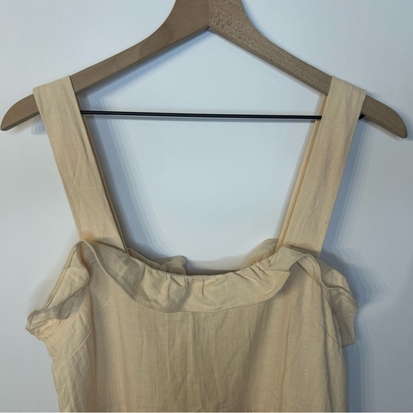 *NWT* Girl And The Sun Bask Frill Sleeveless Beige Mini Dress, Size Small - Picture 8 of 13
